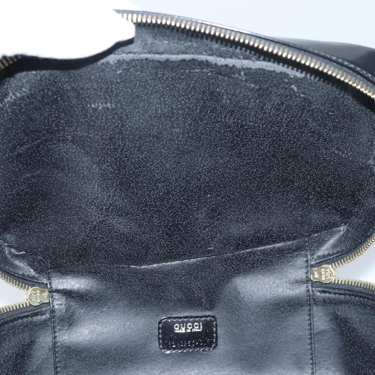 GUCCI Vanity Cosmetic Pouch Enamel Black 032 1956 0150 ep4640