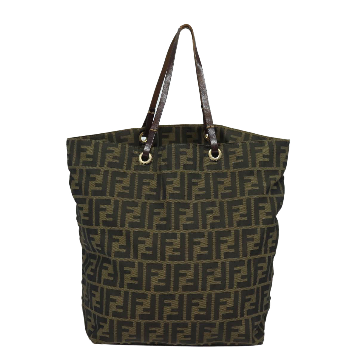 FENDI Zucca Canvas Tote Bag Brown Black ep4646