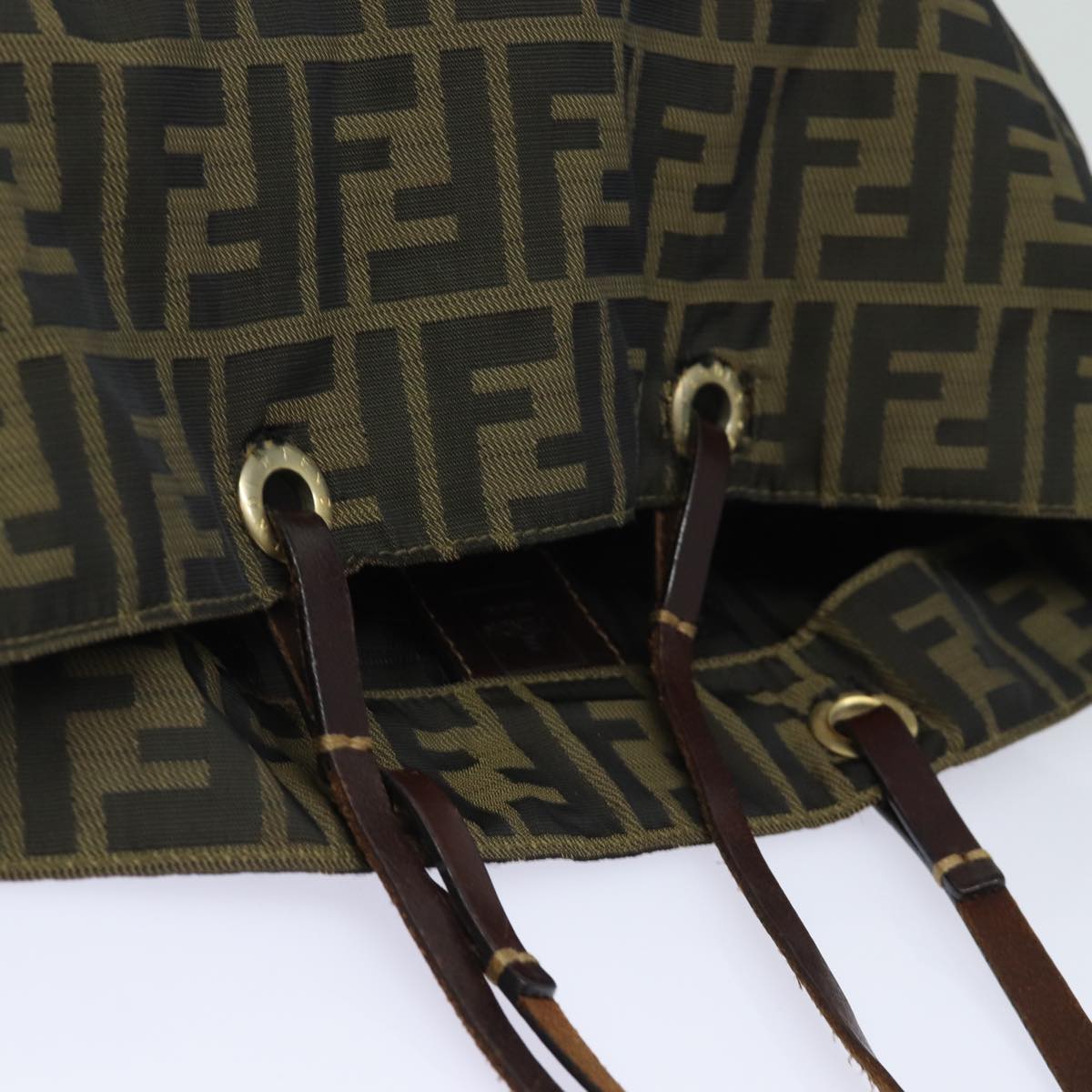 FENDI Zucca Canvas Tote Bag Brown Black ep4646