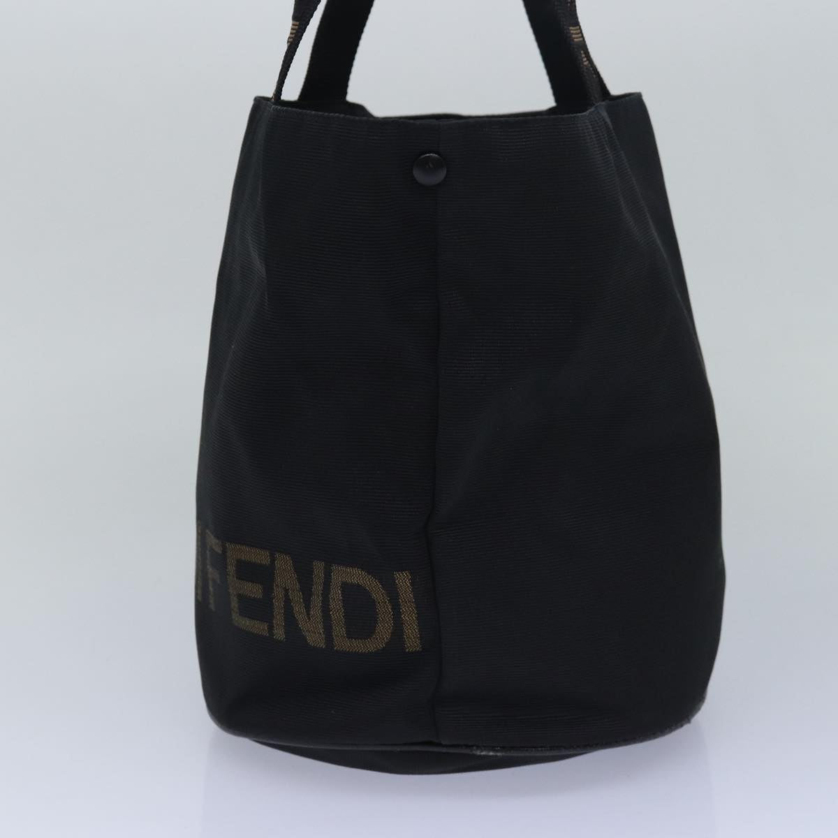 FENDI Hand Bag Nylon Black Brown ep4652