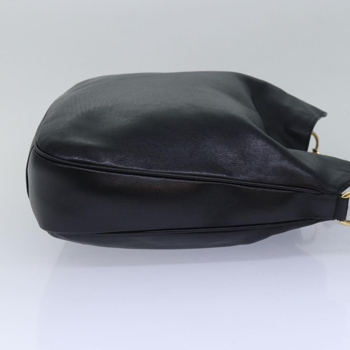 GUCCI Bamboo Hand Bag Leather 2way Black 001 1577 ep4654