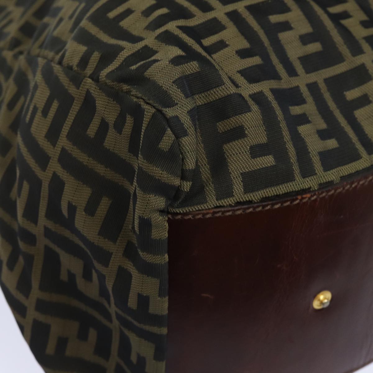 FENDI Zucca Canvas Tote Bag Brown Black ep4658
