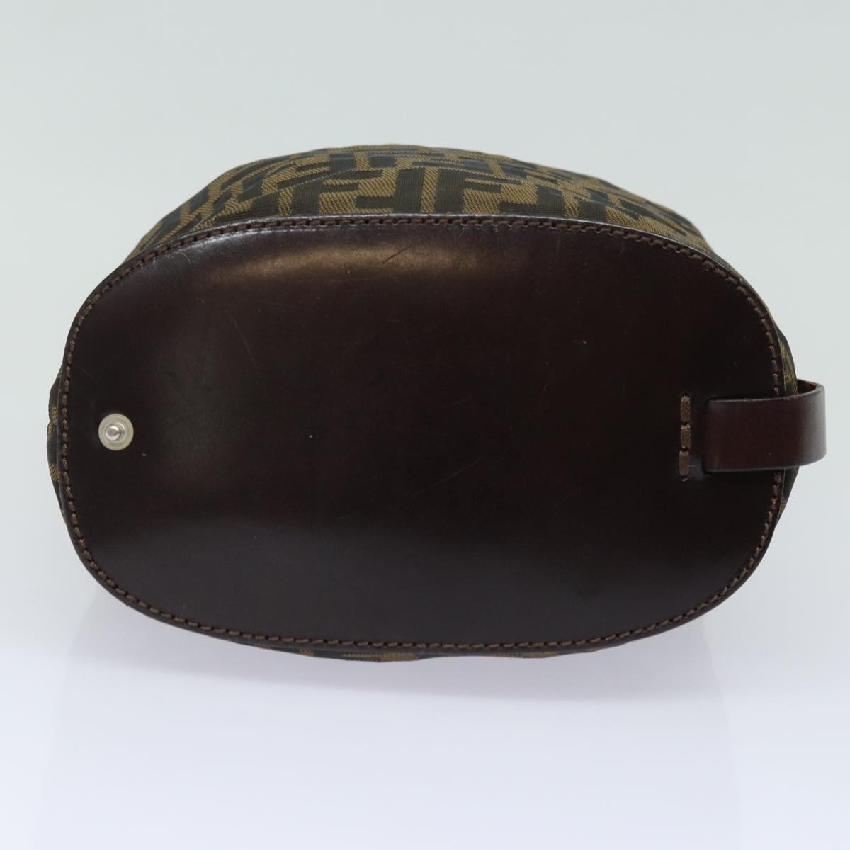 FENDI Zucca Canvas Hand Bag Brown Black ep4659