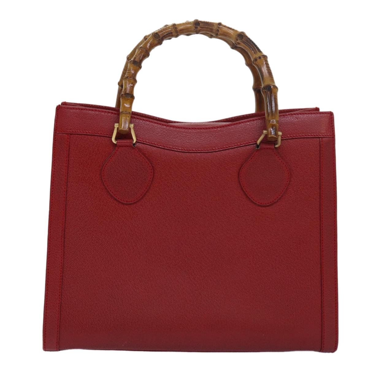GUCCI Bamboo Hand Bag Leather Red 002 1186 0260 ep4665