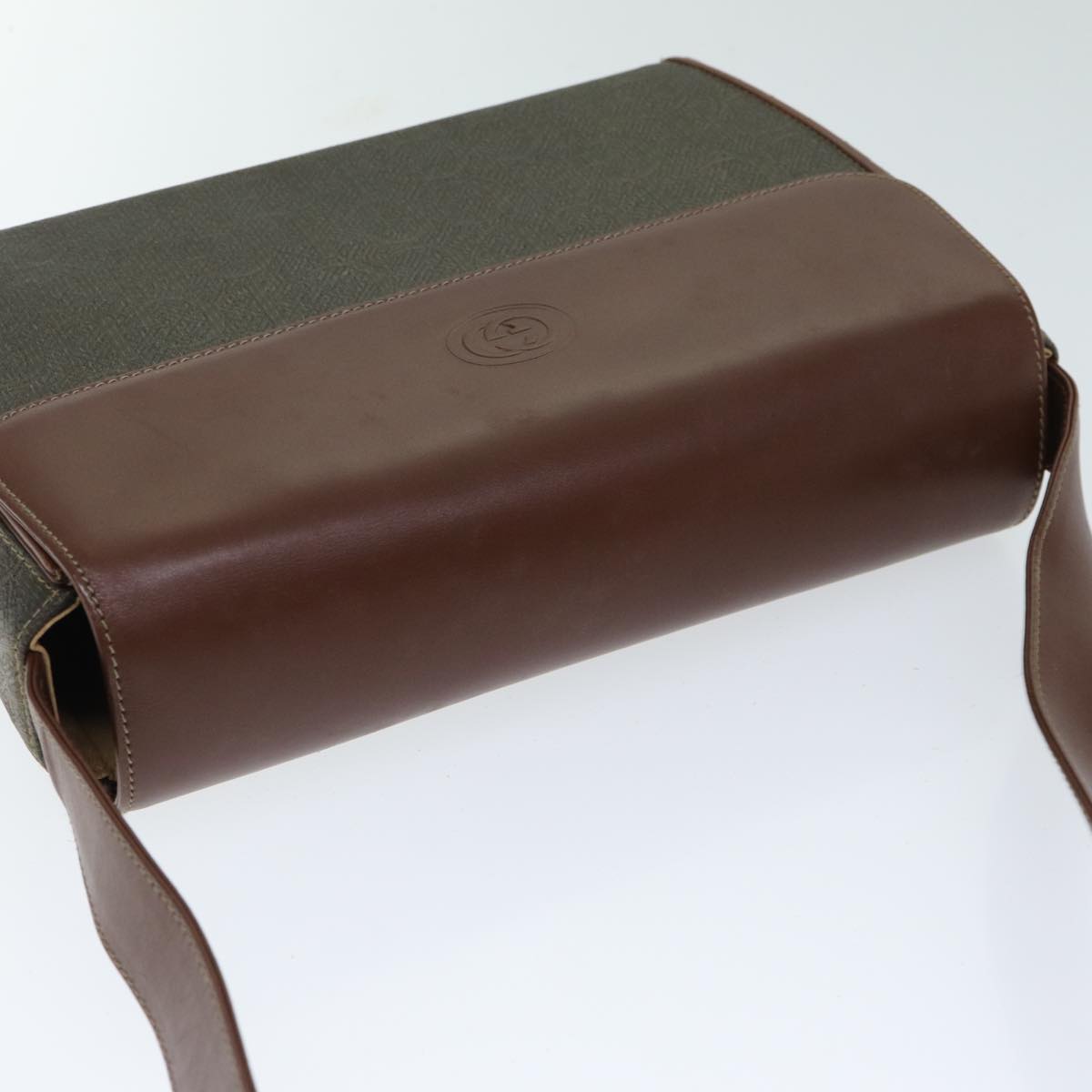 GUCCI Shoulder Bag Canvas Leather Brown ep4702