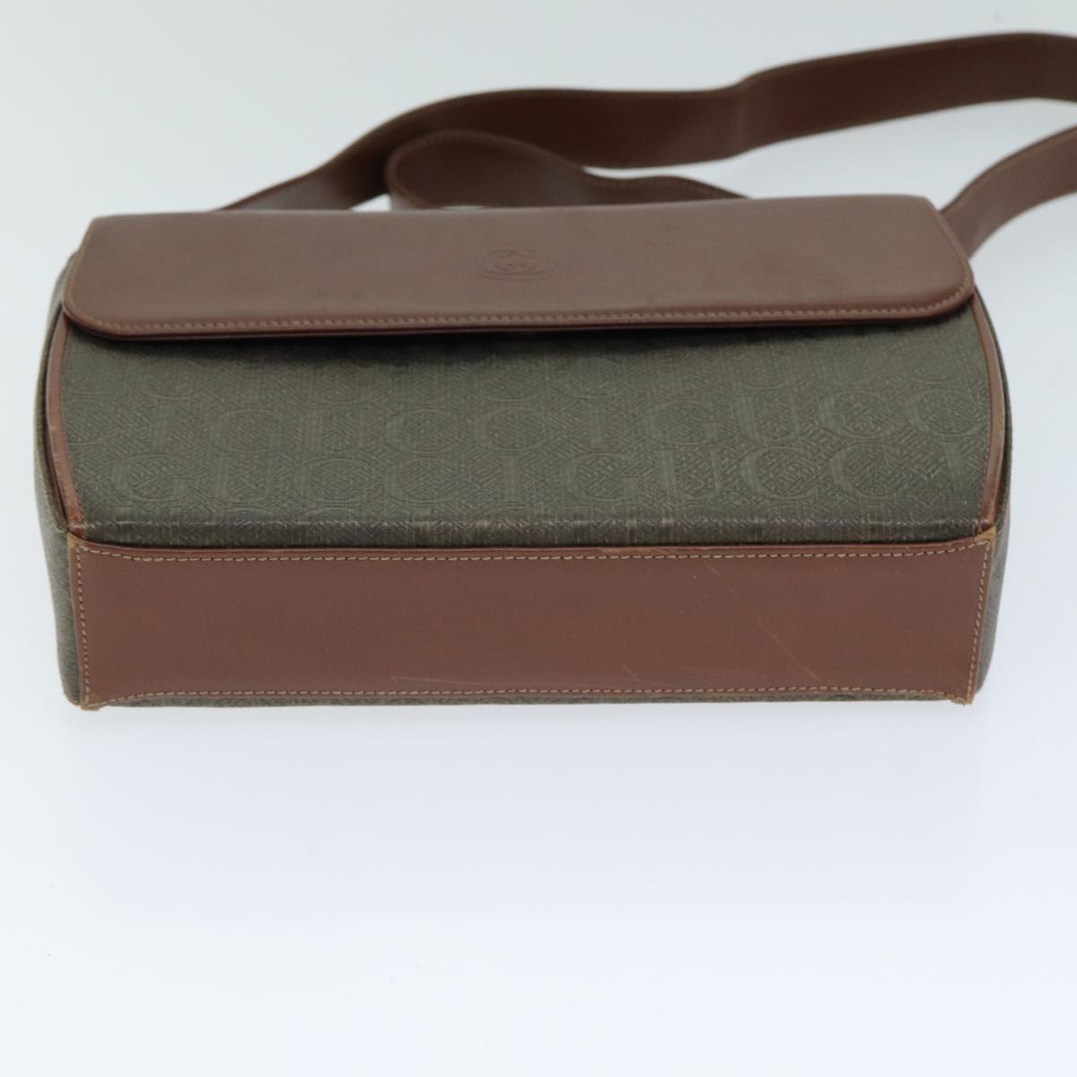 GUCCI Shoulder Bag Canvas Leather Brown ep4702