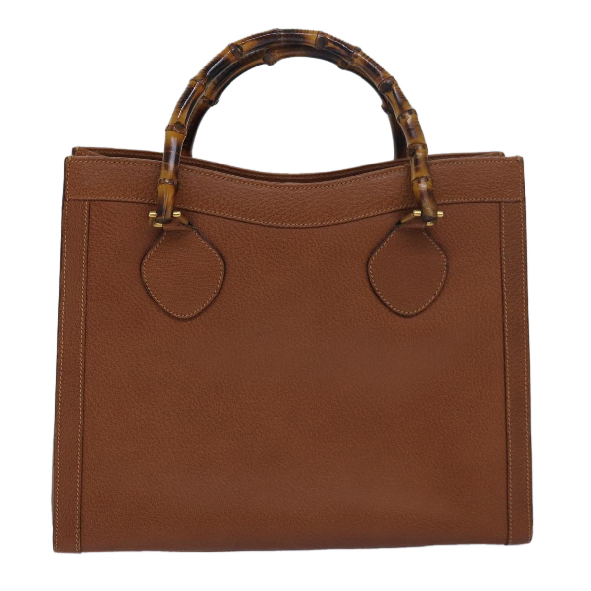 GUCCI Bamboo Hand Bag Leather Brown ep4740
