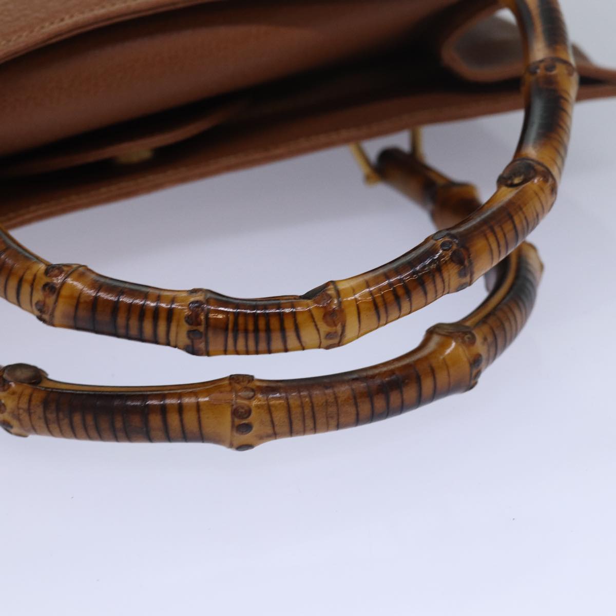 GUCCI Bamboo Hand Bag Leather Brown ep4740
