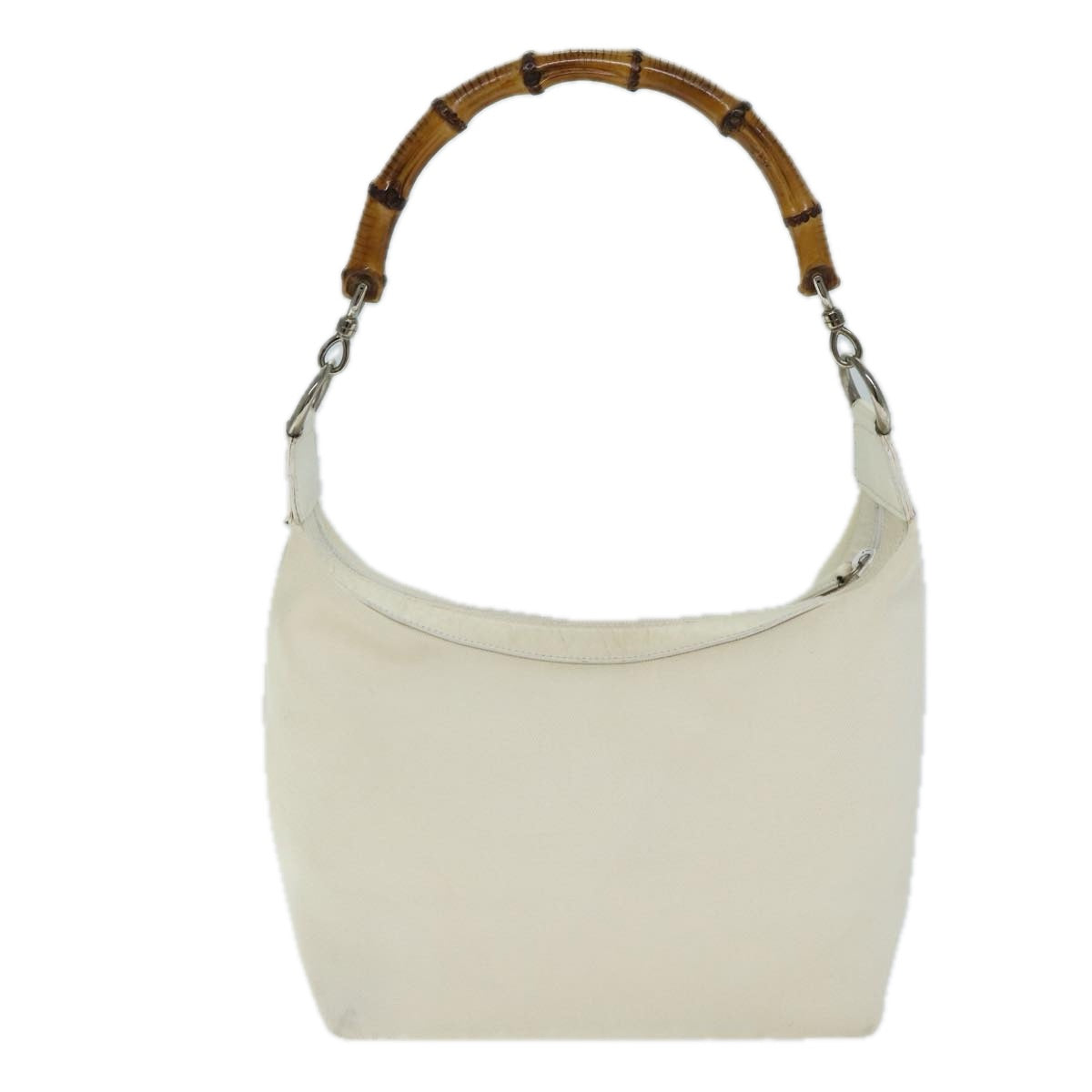 GUCCI Bamboo Shoulder Bag Nylon White 000 1956 0531 ep4742