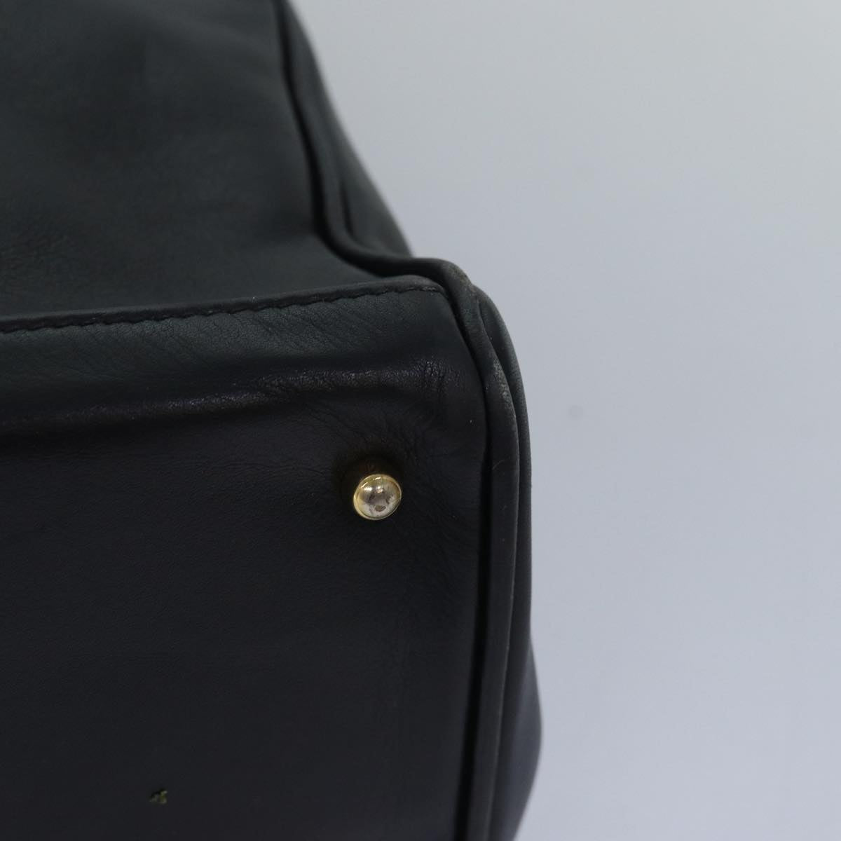 GUCCI Bamboo Hand Bag Leather Black ep4747
