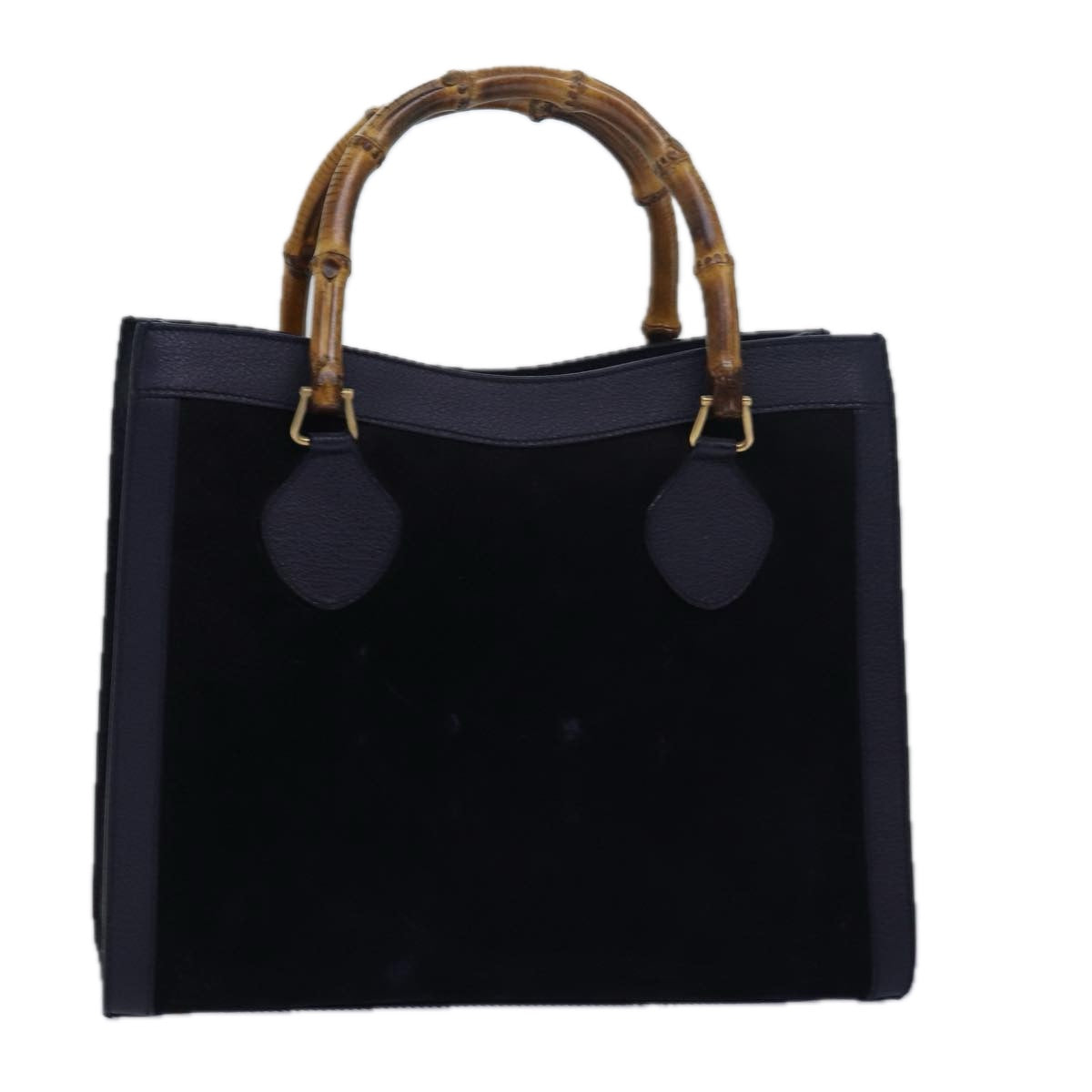 GUCCI Bamboo Hand Bag Suede Navy 002 123 0260 ep4750