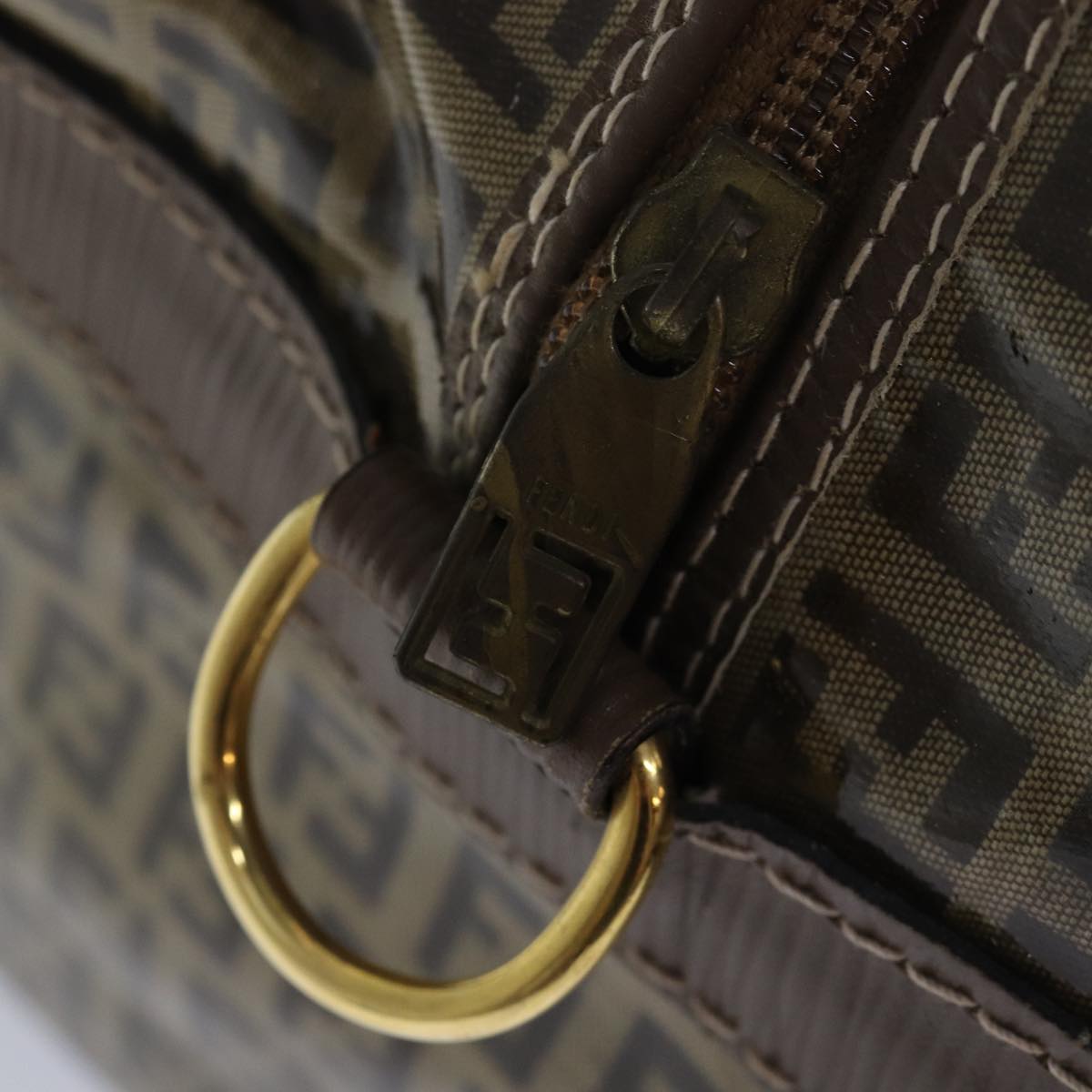FENDI Zucca Canvas Boston Bag Enamel Brown ep4754