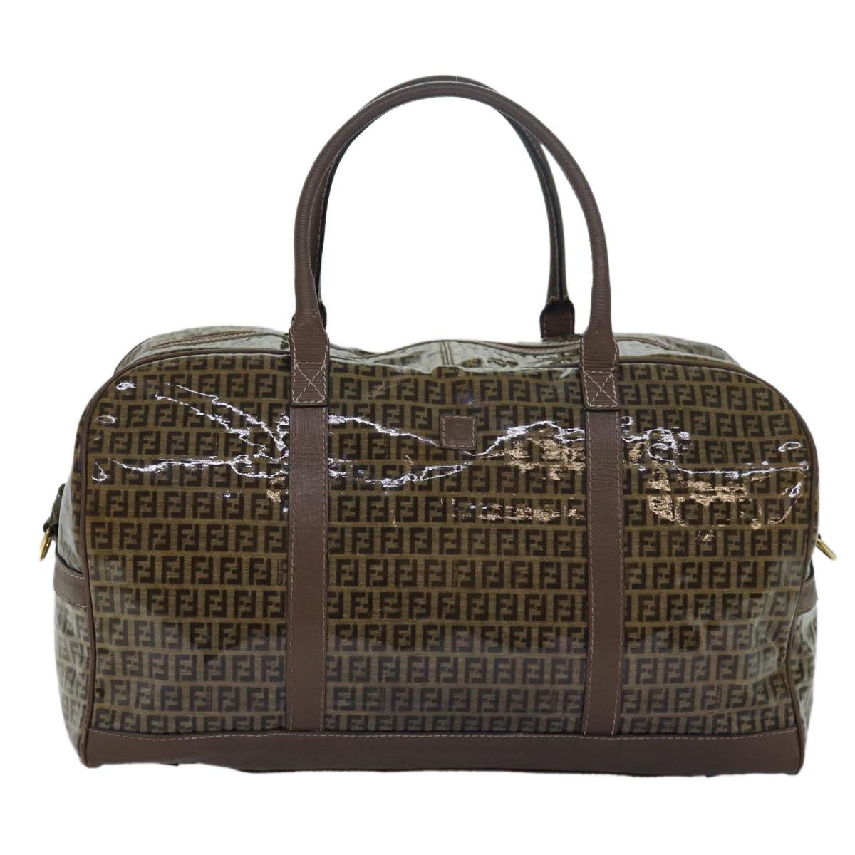 FENDI Zucca Canvas Boston Bag Enamel Brown ep4754