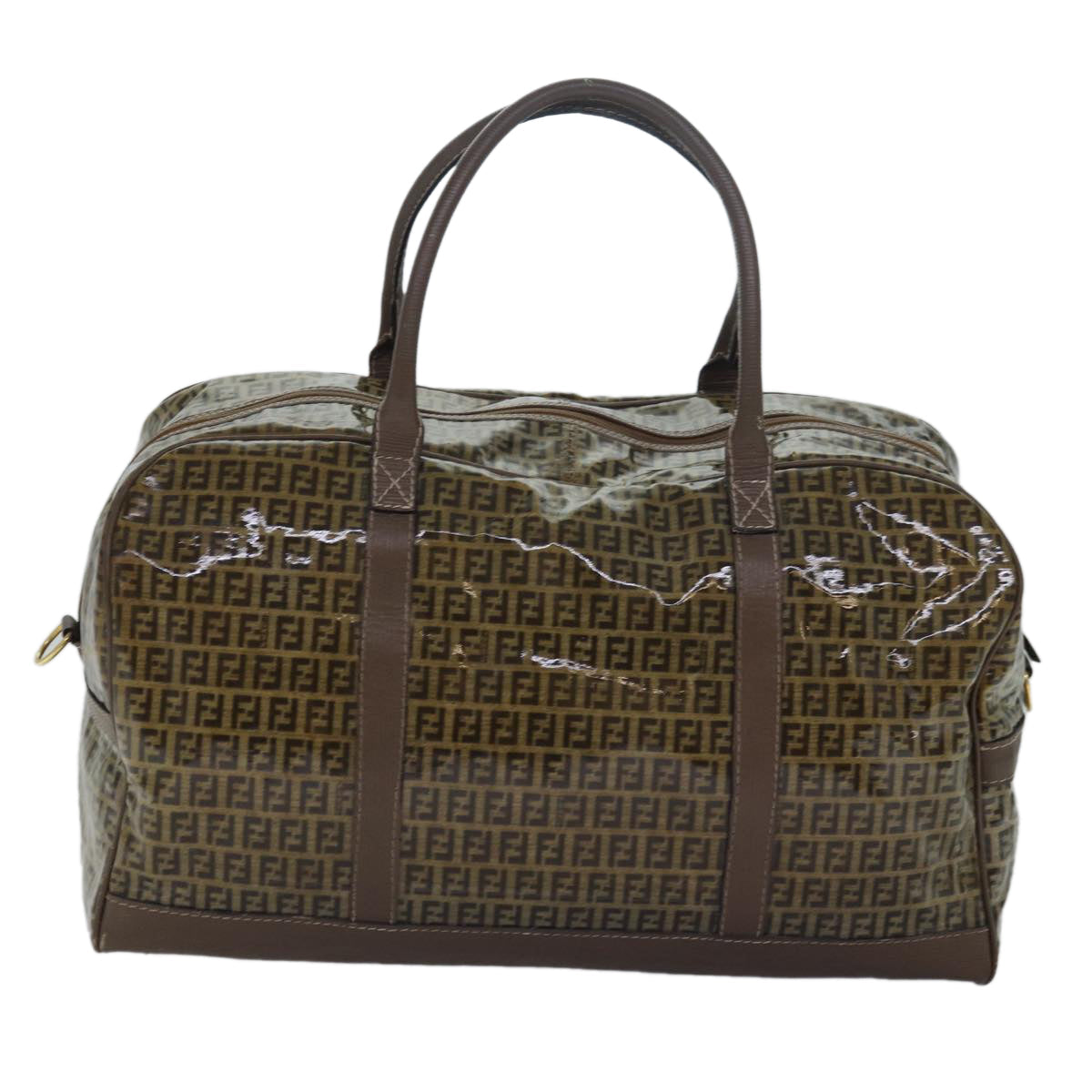 FENDI Zucca Canvas Boston Bag Enamel Brown ep4754