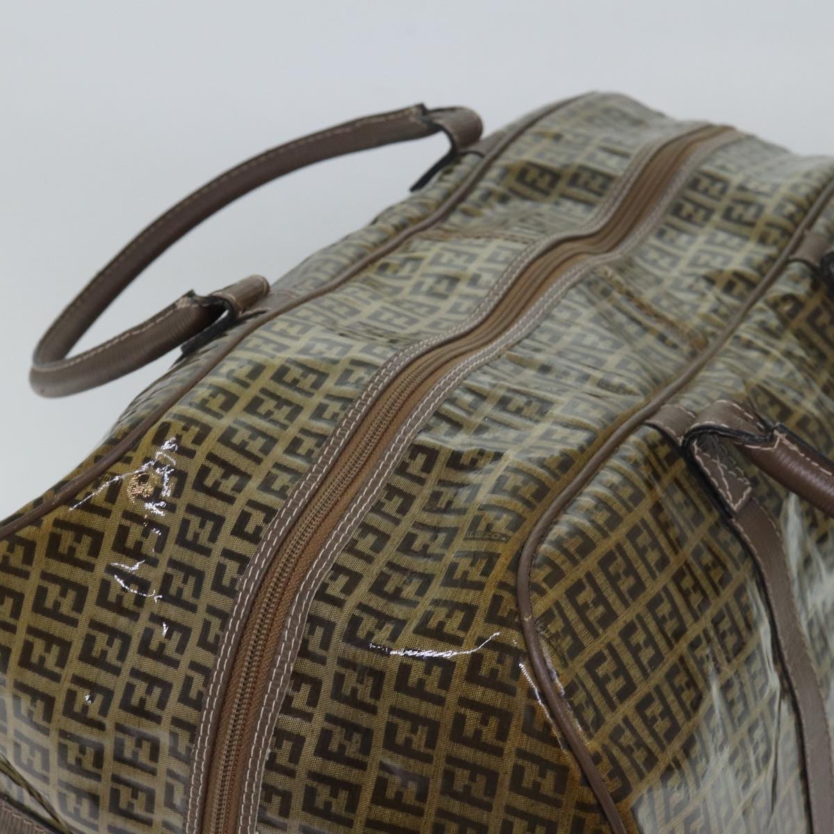 FENDI Zucca Canvas Boston Bag Enamel Brown ep4754