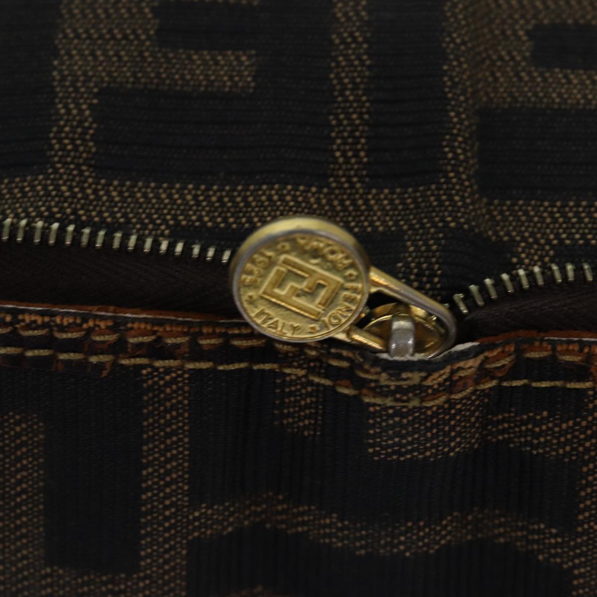 FENDI Zucca Canvas Tote Bag Brown Black ep4787