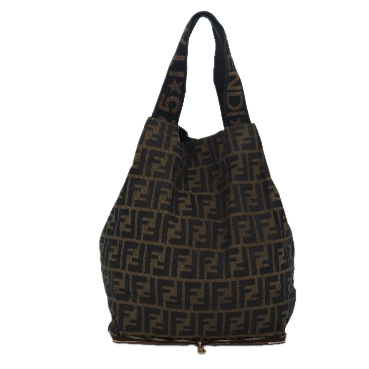 FENDI Zucca Canvas Tote Bag Brown Black ep4787