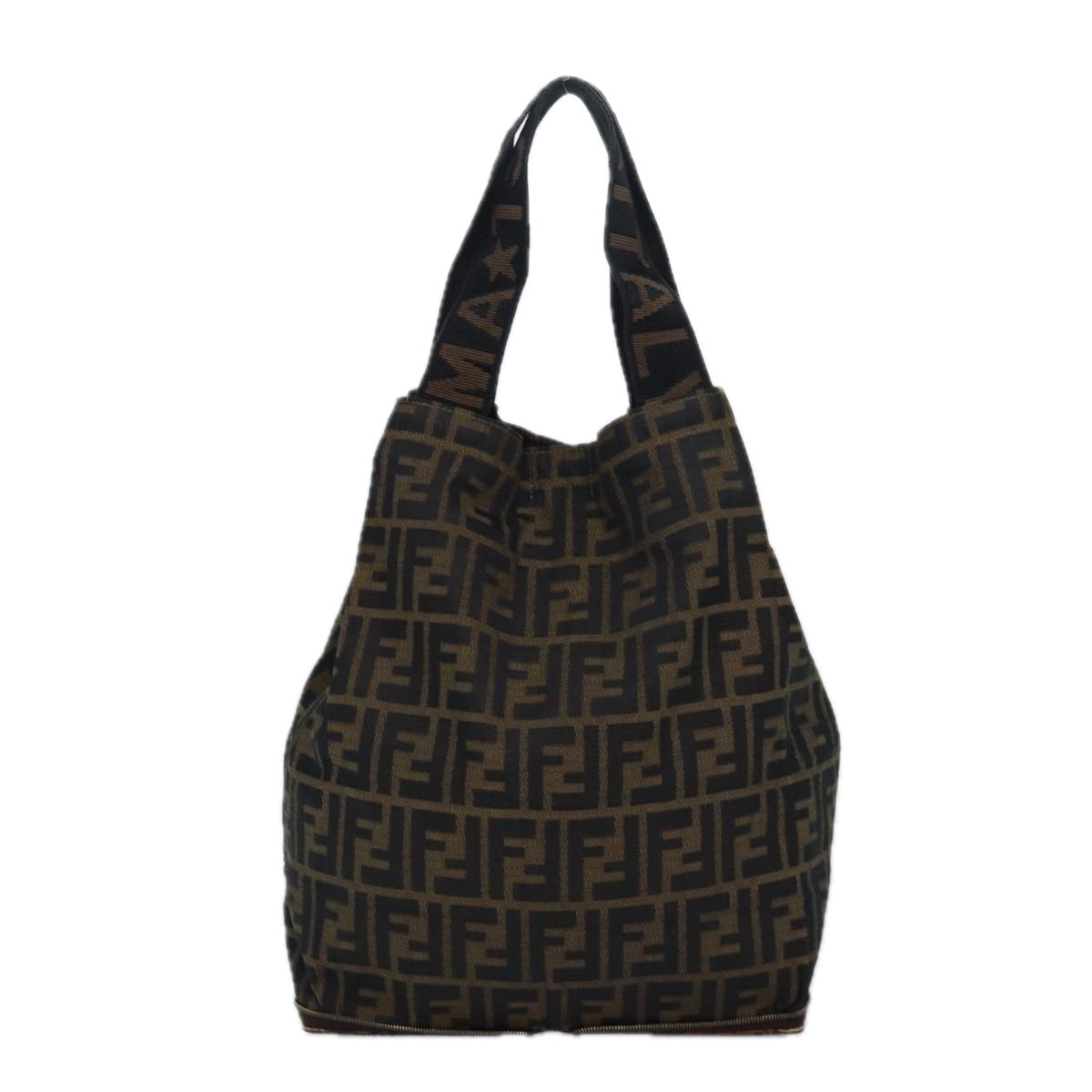 FENDI Zucca Canvas Tote Bag Brown Black ep4787