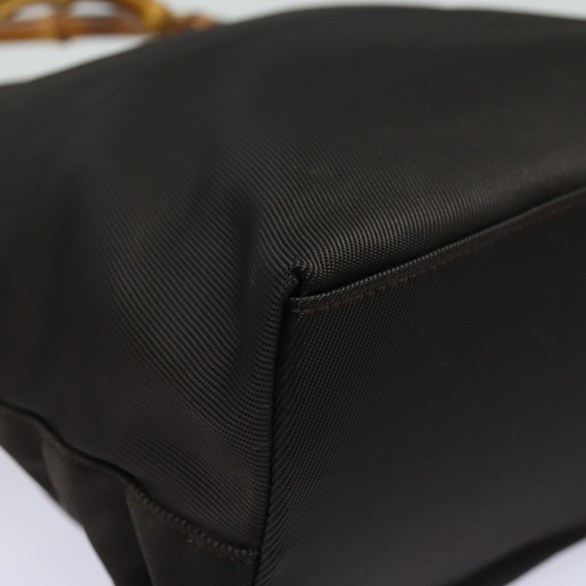 GUCCI Bamboo Hand Bag Nylon 2way Brown 002 2058 0508 5 ep4789