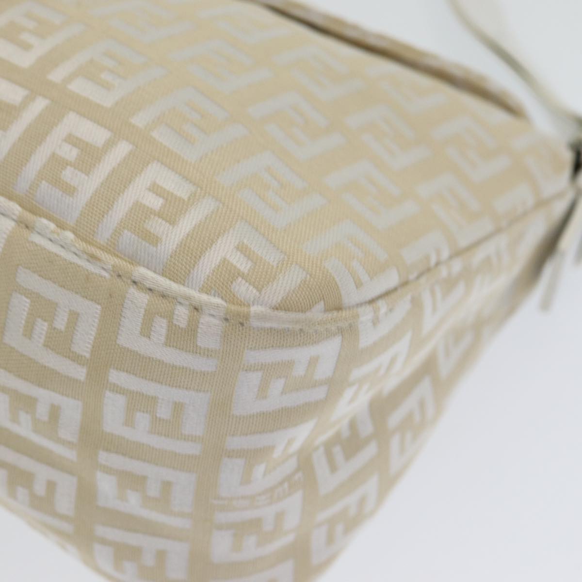 FENDI Zucchino Canvas Mamma Baguette Shoulder Bag Beige ep4792