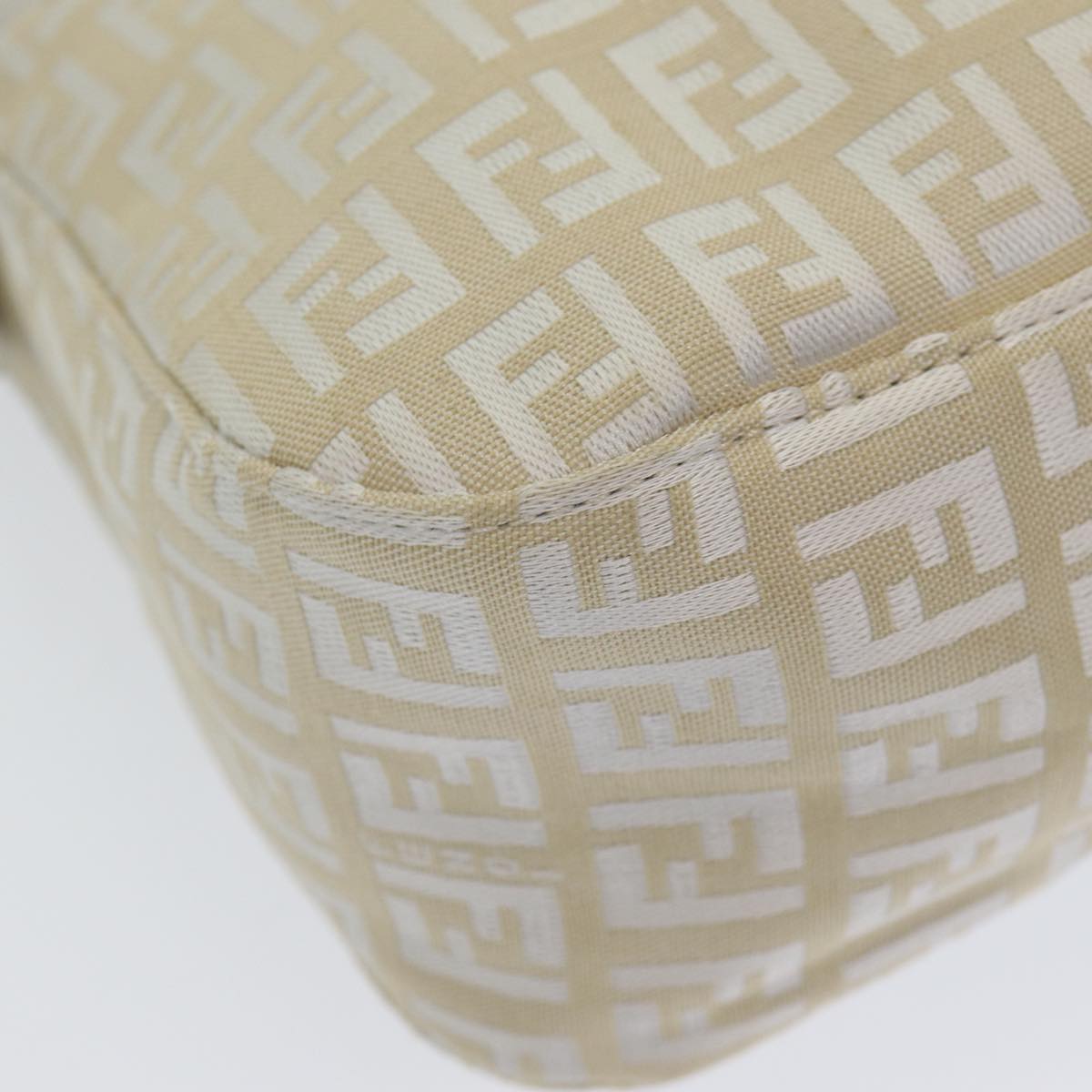 FENDI Zucchino Canvas Mamma Baguette Shoulder Bag Beige ep4792