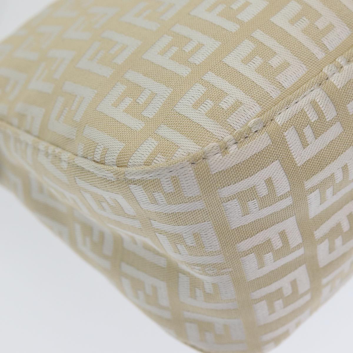 FENDI Zucchino Canvas Mamma Baguette Shoulder Bag Beige ep4792