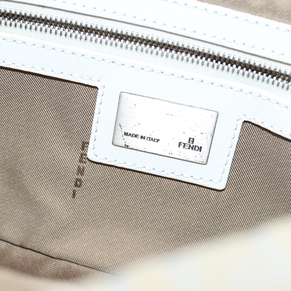 FENDI Zucchino Canvas Mamma Baguette Shoulder Bag Beige ep4792