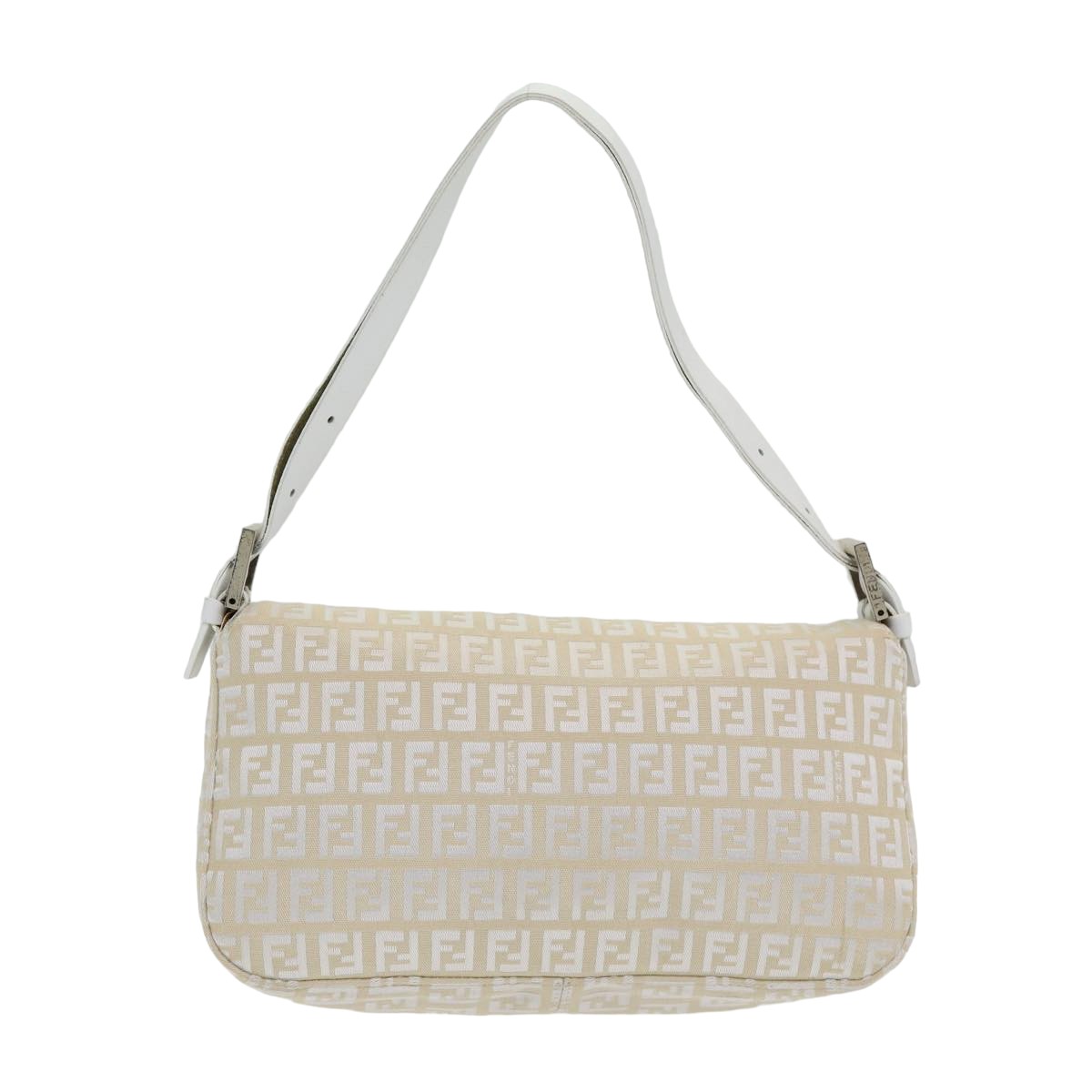 FENDI Zucchino Canvas Mamma Baguette Shoulder Bag Beige ep4792