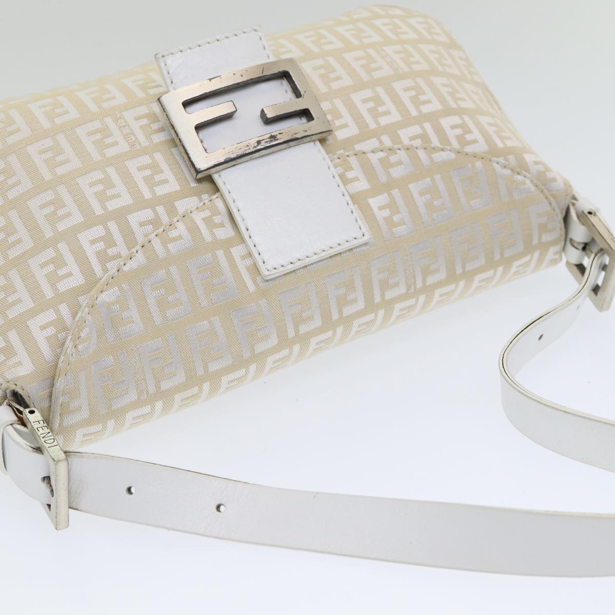 FENDI Zucchino Canvas Mamma Baguette Shoulder Bag Beige ep4792