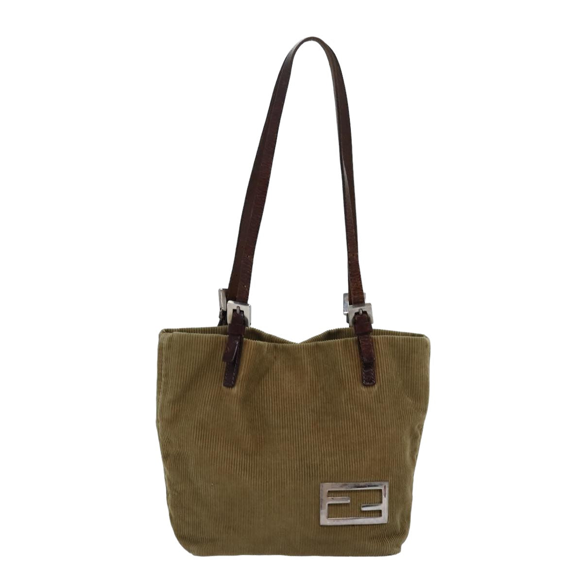 FENDI Hand Bag Corduroy Brown ep4793