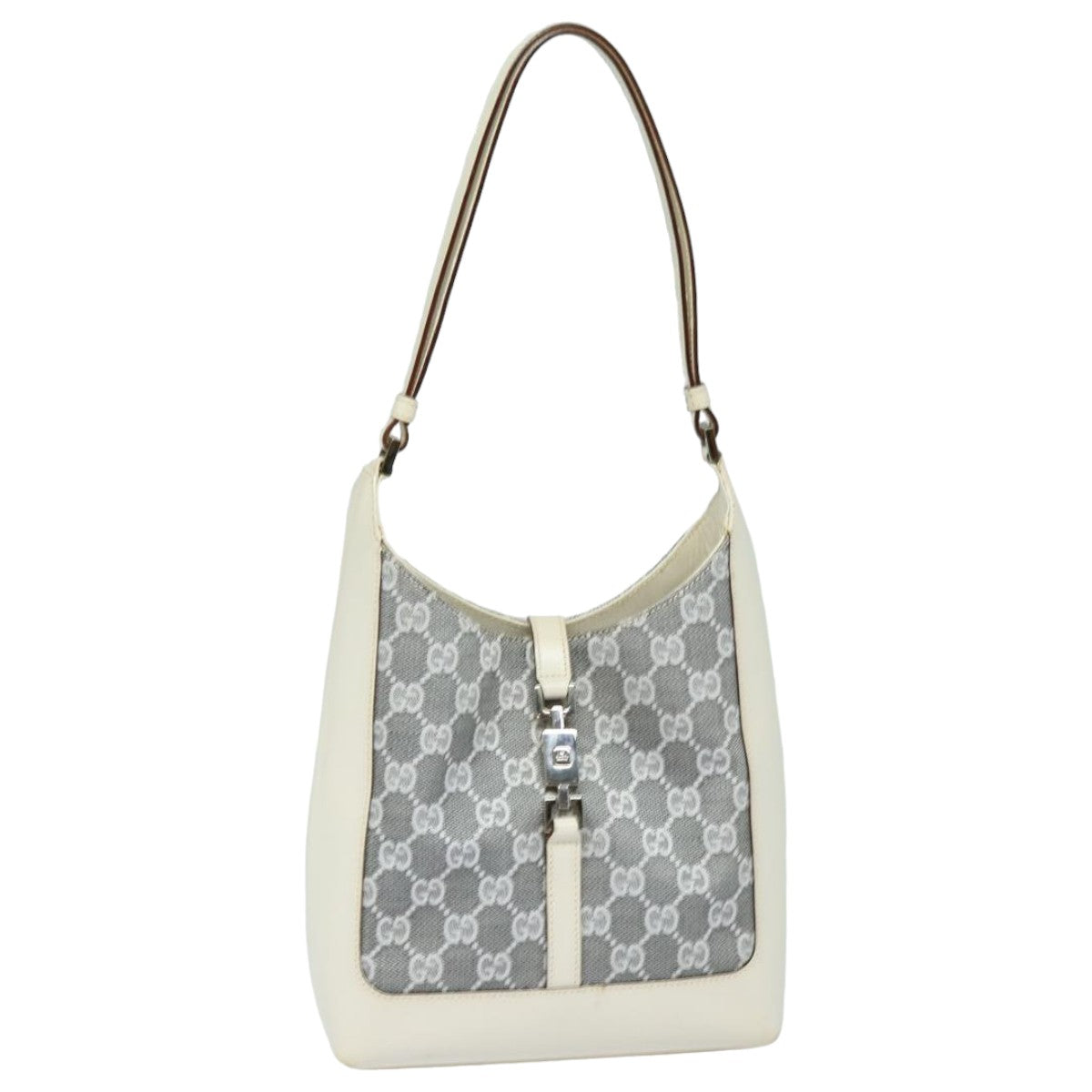 GUCCI GG Canvas Jackie Shoulder Bag Silver 001 3876 ep4837