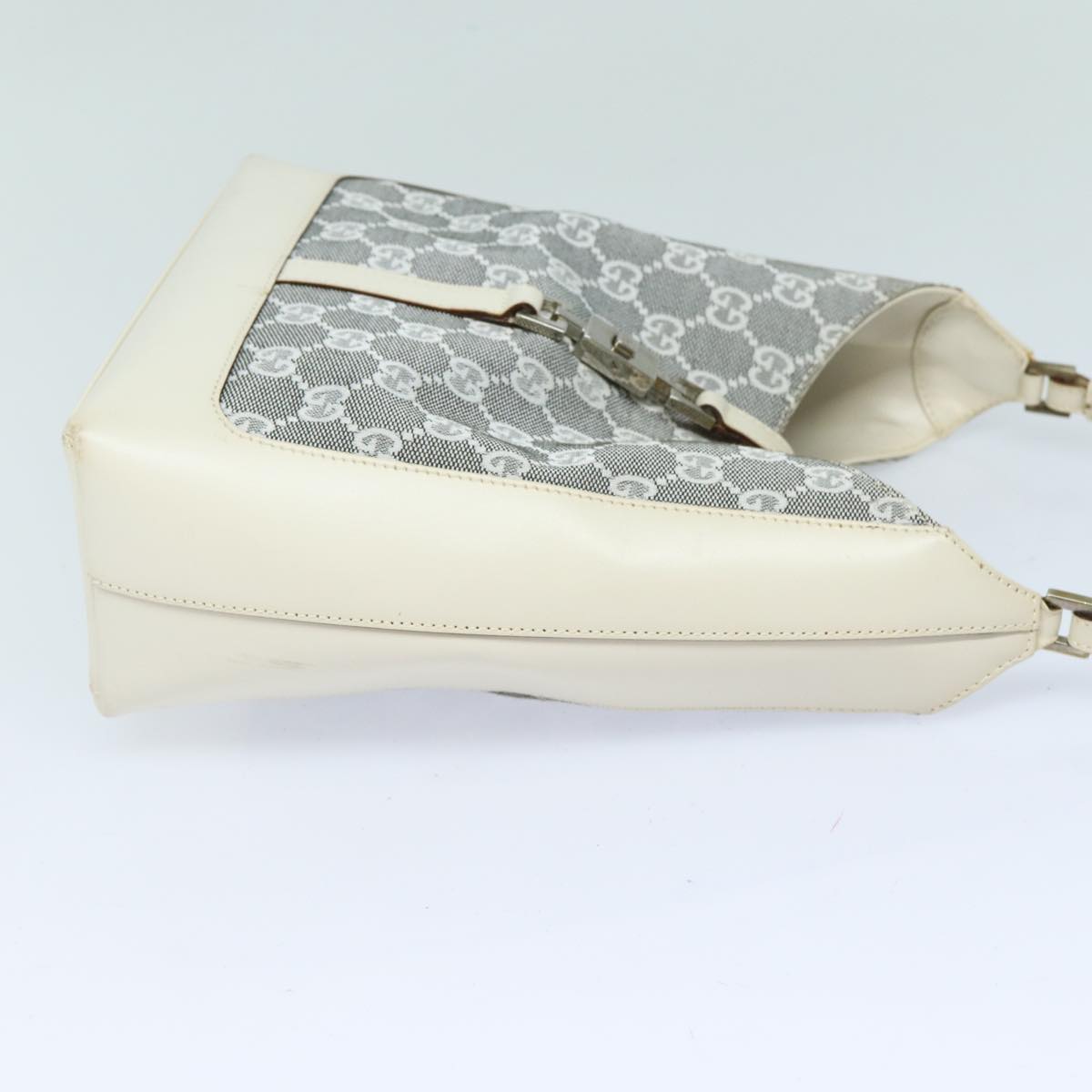 GUCCI GG Canvas Jackie Shoulder Bag Silver 001 3876 ep4837