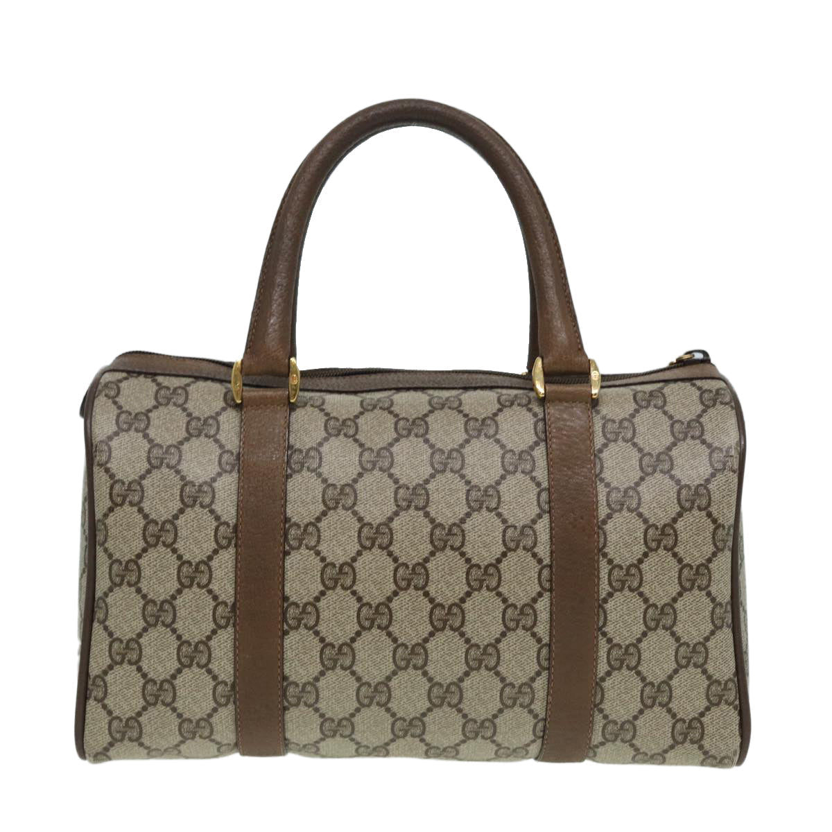 GUCCI GG Supreme Web Sherry Line Boston Bag PVC Beige 116 02 006 ep4871