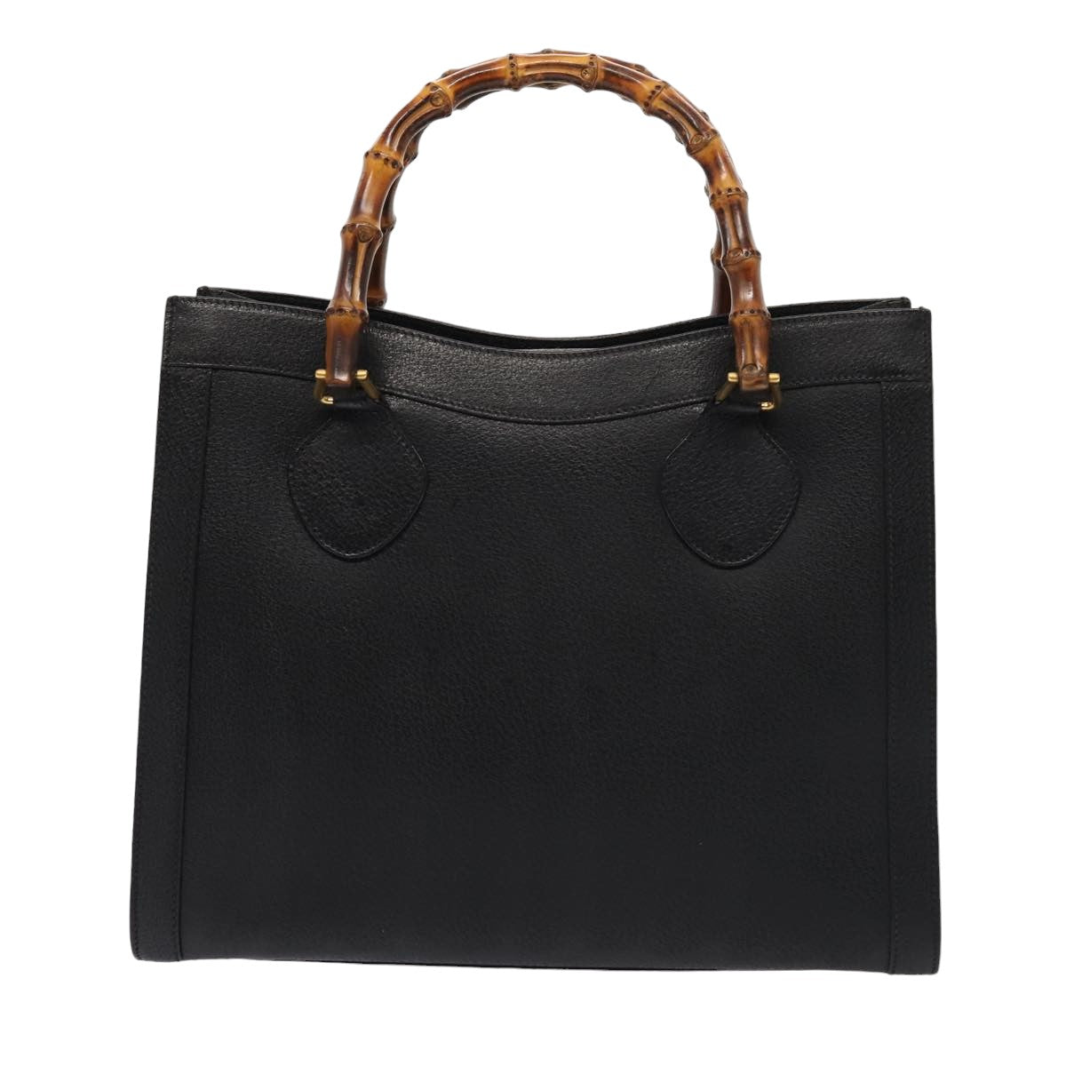 GUCCI Bamboo Hand Bag Leather Black 002 0260 2615 ep4888