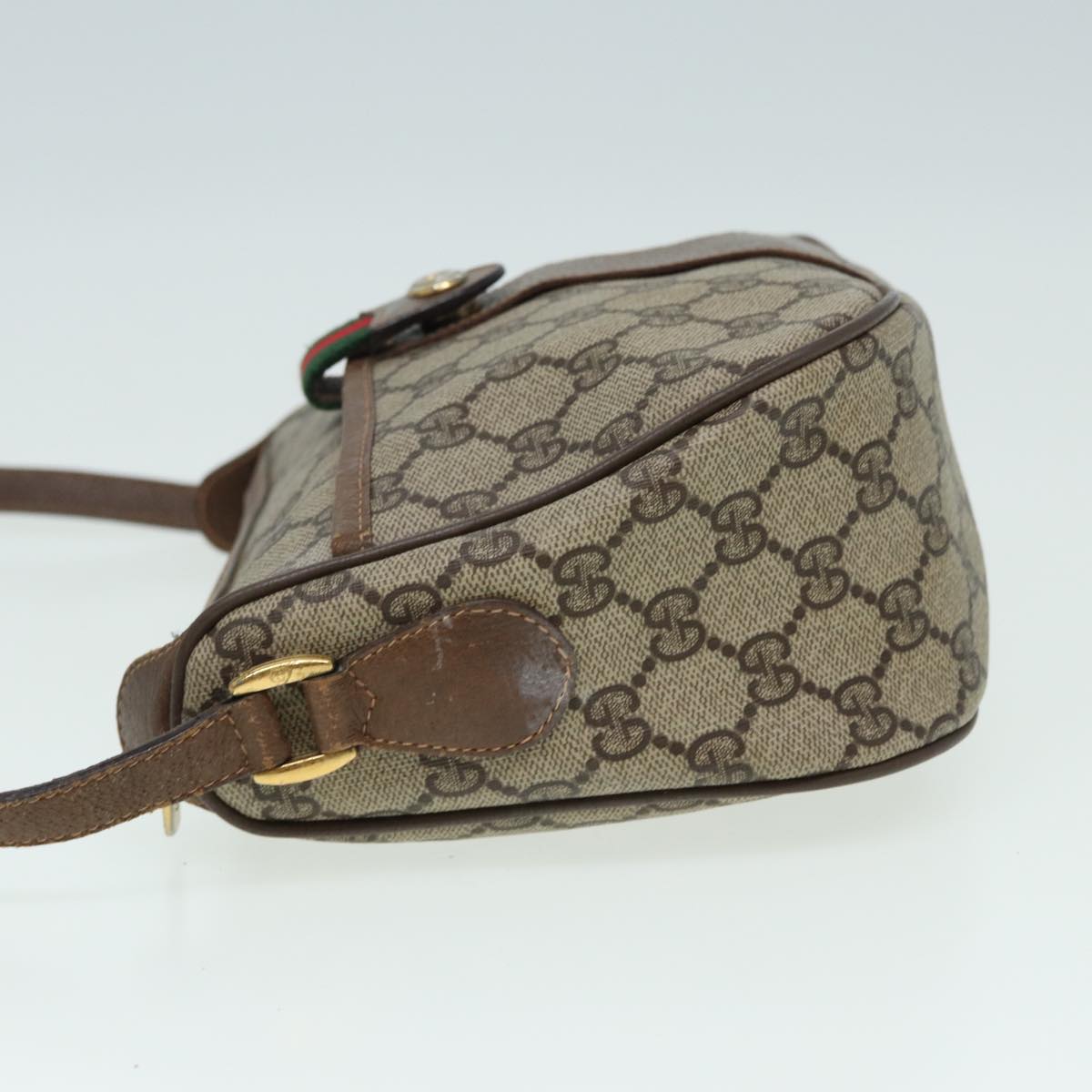 GUCCI GG Supreme Web Sherry Line Shoulder Bag PVC Beige 89 02 032 ep4914
