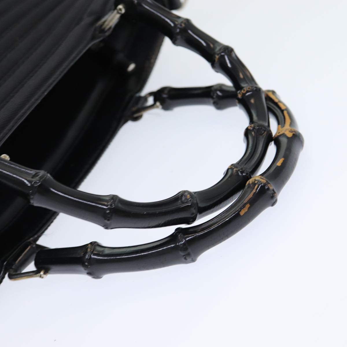 GUCCI Bamboo Hand Bag Nylon Black 002 1998 0353 ep4928