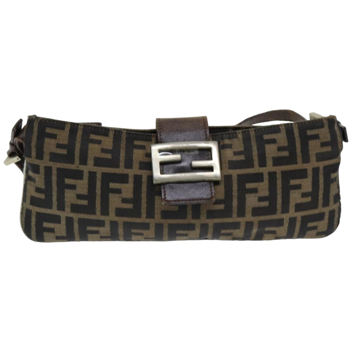 FENDI Zucca Canvas Shoulder Bag Brown Black ep4933