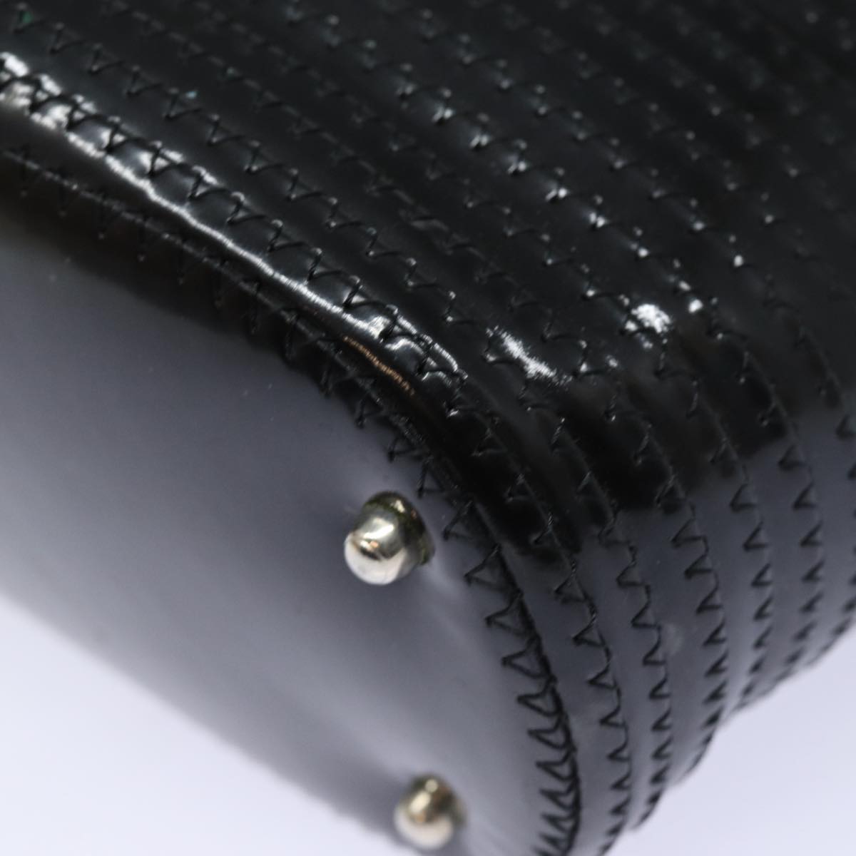 GUCCI Bamboo Hand Bag Enamel Black ep4934