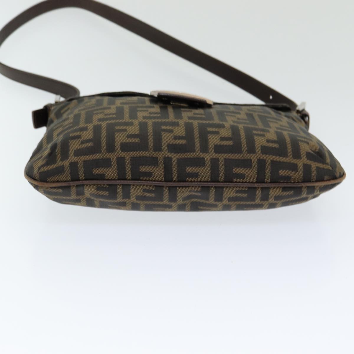 FENDI Zucca Canvas Mamma Baguette Shoulder Bag Brown Black ep4942