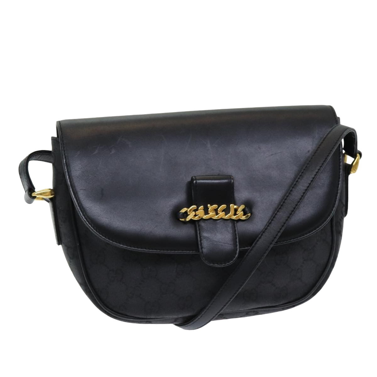 GUCCI GG Canvas Shoulder Bag Black ep4943
