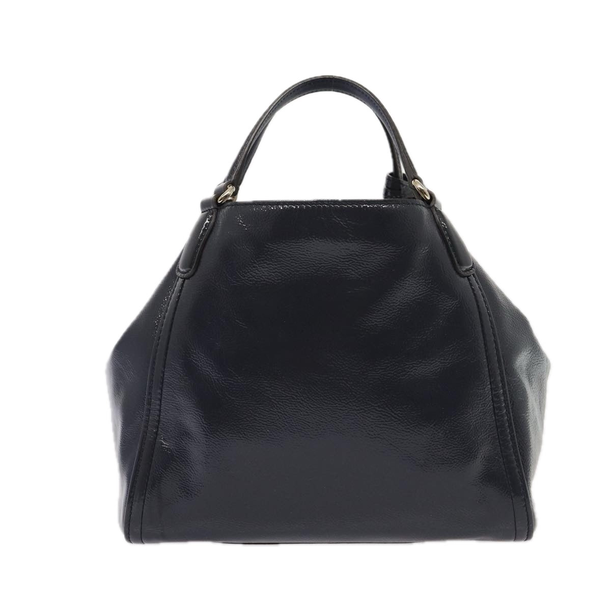 GUCCI Soho Hand Bag Enamel 2way Navy 336751 ep4950