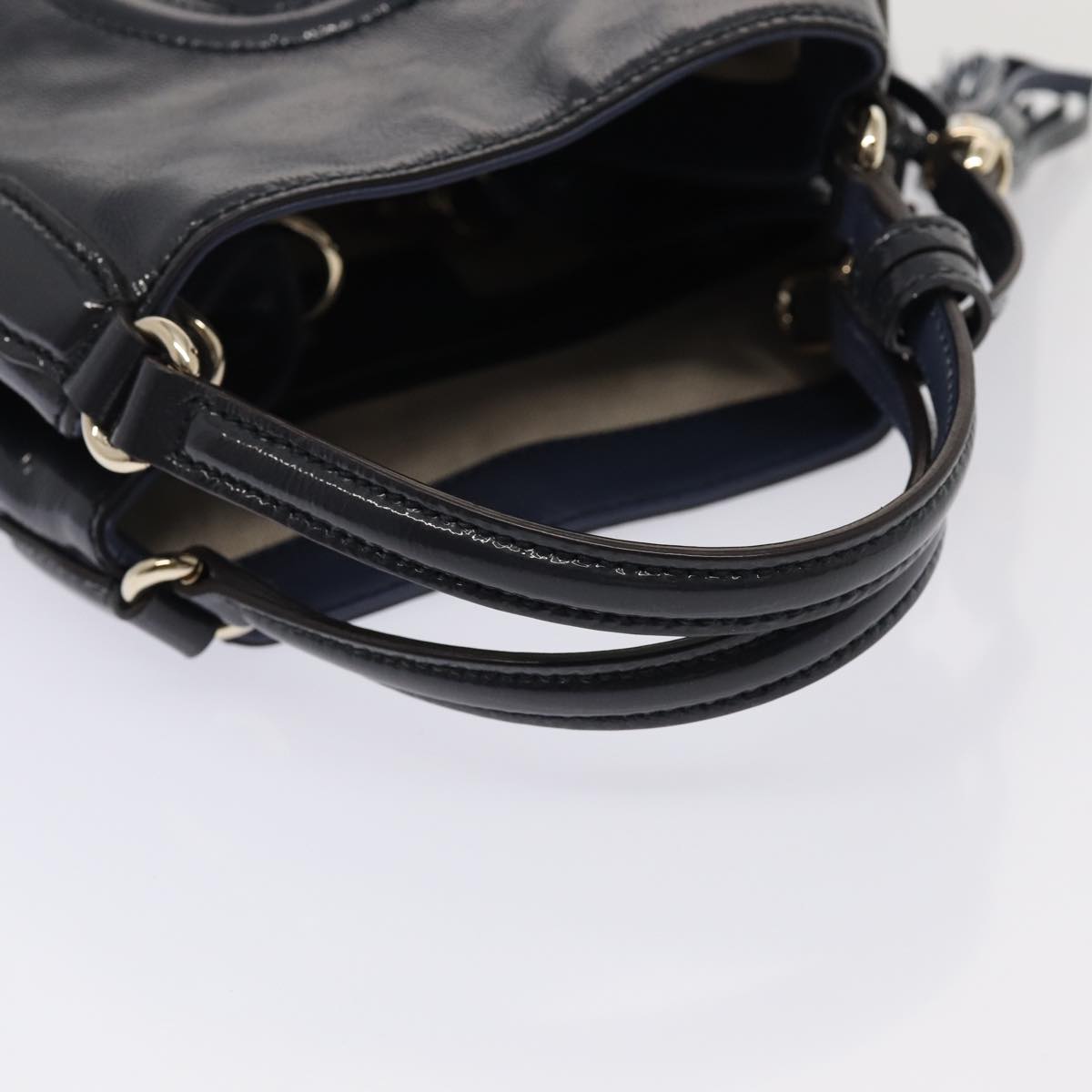 GUCCI Soho Hand Bag Enamel 2way Navy 336751 ep4950