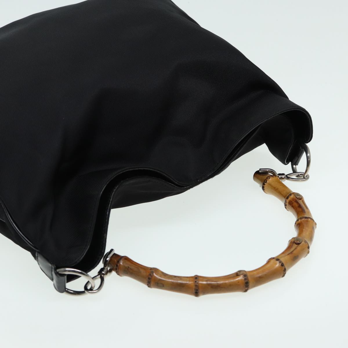 GUCCI Bamboo Hand Bag Nylon 2way Black 001 1705 1577 ep4951