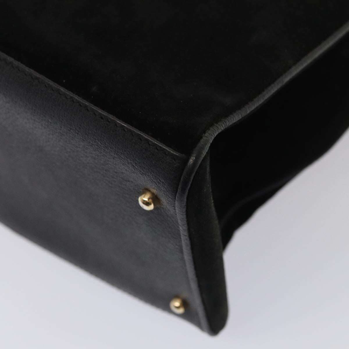GUCCI Bamboo Hand Bag Suede Black 002 2855 0322 0 ep4961