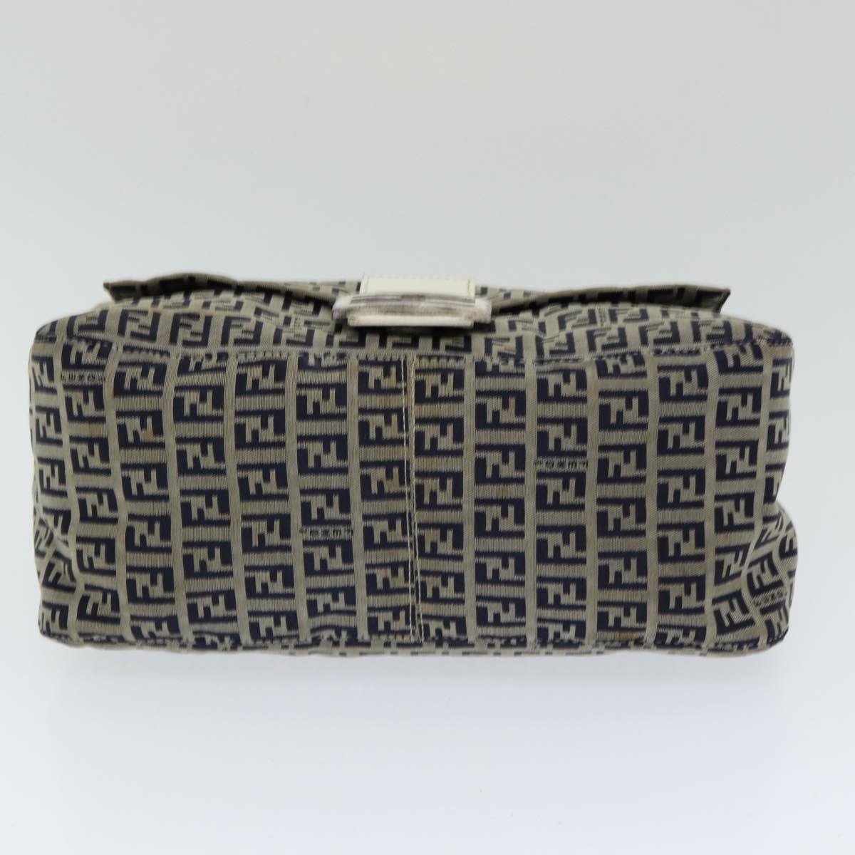FENDI Zucchino Canvas Mamma Baguette Shoulder Bag Navy ep4964