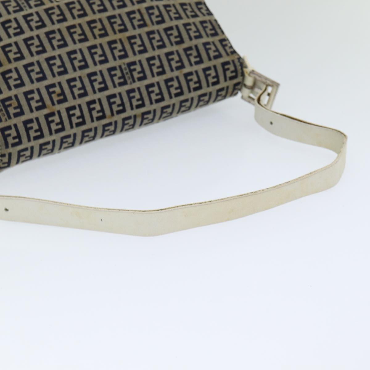 FENDI Zucchino Canvas Mamma Baguette Shoulder Bag Navy ep4964
