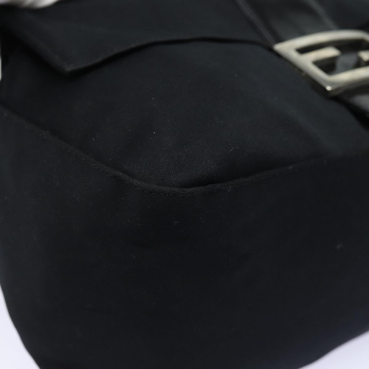 FENDI Mamma Baguette Shoulder Bag Nylon Black ep4965