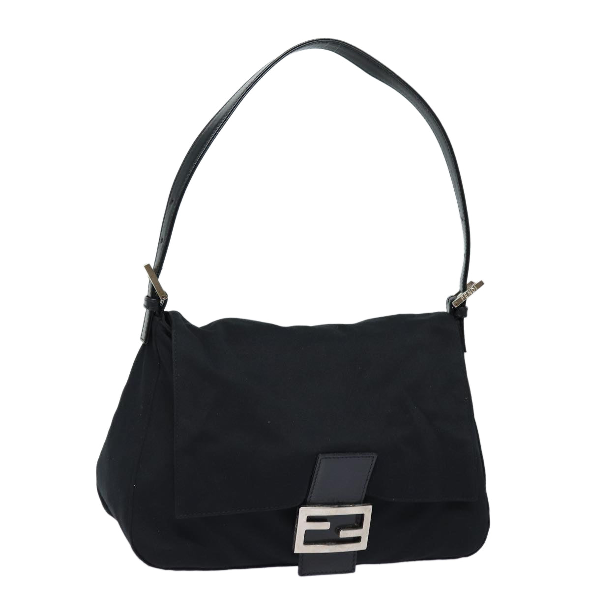 FENDI Mamma Baguette Shoulder Bag Nylon Black ep4965