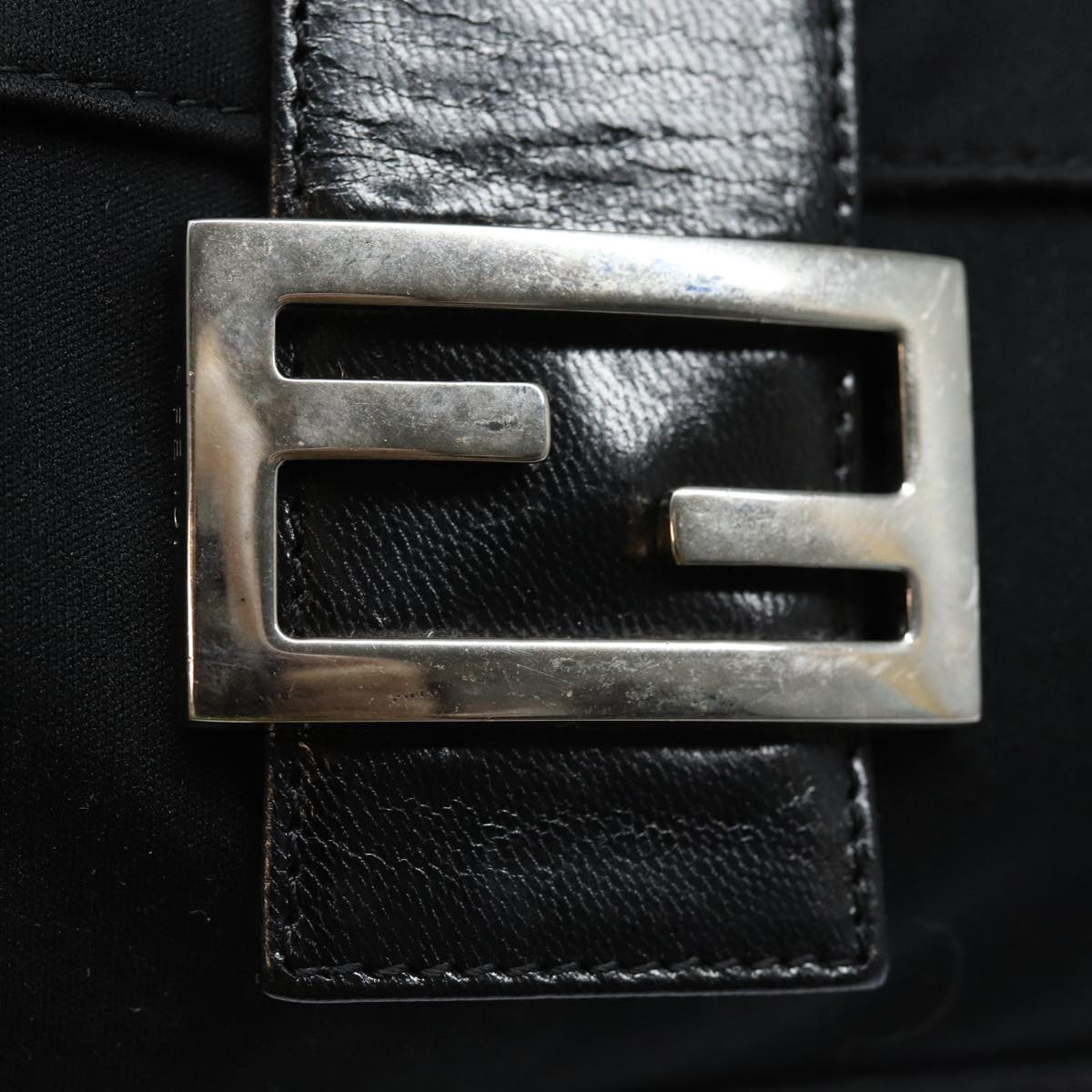 FENDI Mamma Baguette Shoulder Bag Nylon Black ep4967