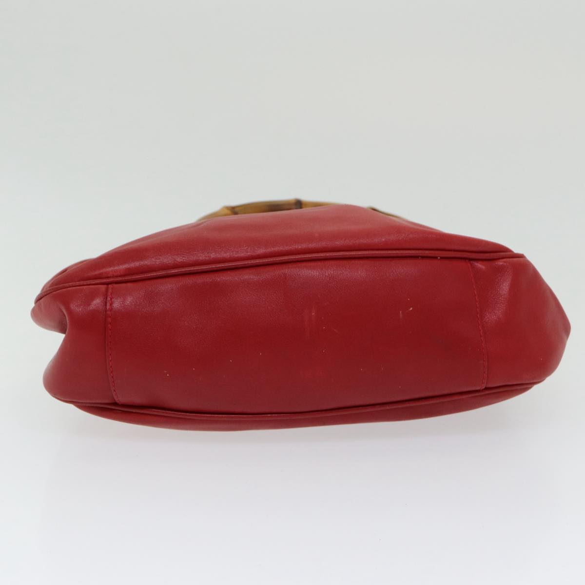 GUCCI Bamboo Hand Bag Leather 2way Red 001 14 1638 ep4970